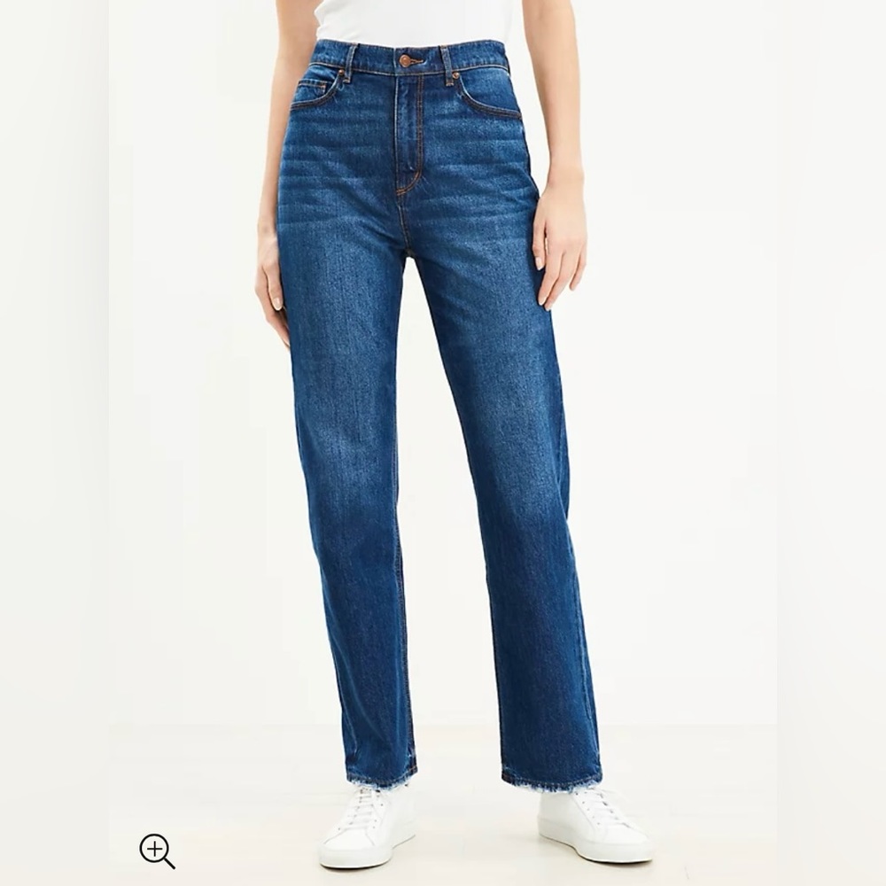 LOFT new High Rise Straight Jeans, size 27/4, vintage dark wash